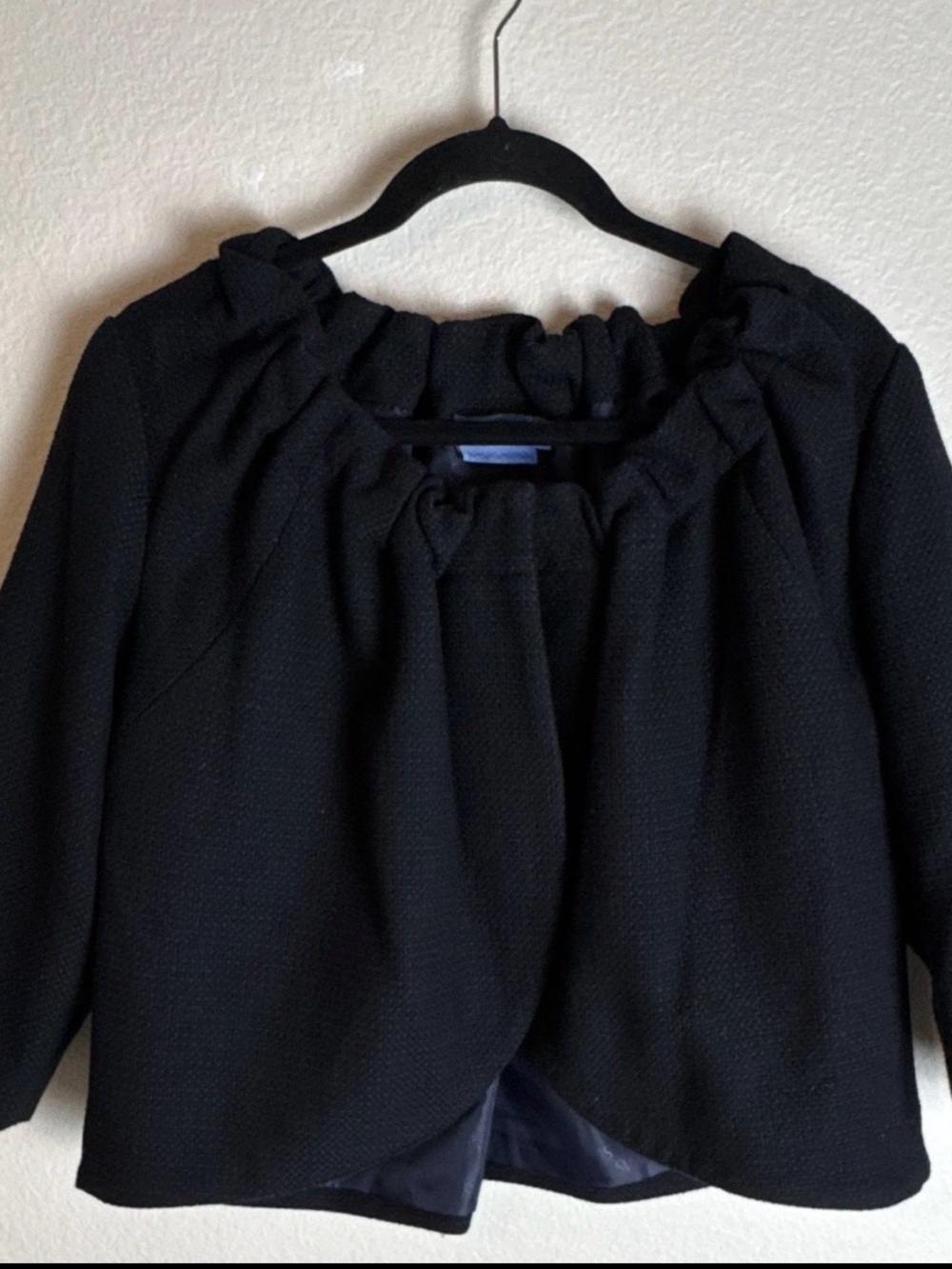 Simply Vera Vera Wang Black Textured Cropped Blazer